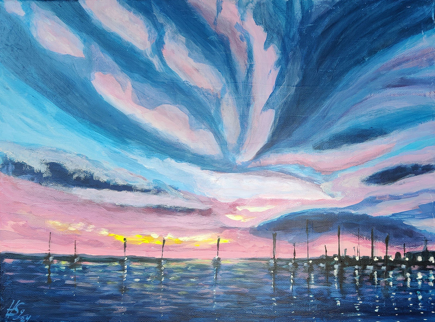 Abendlichter am Hafen von Alvor, Algarve