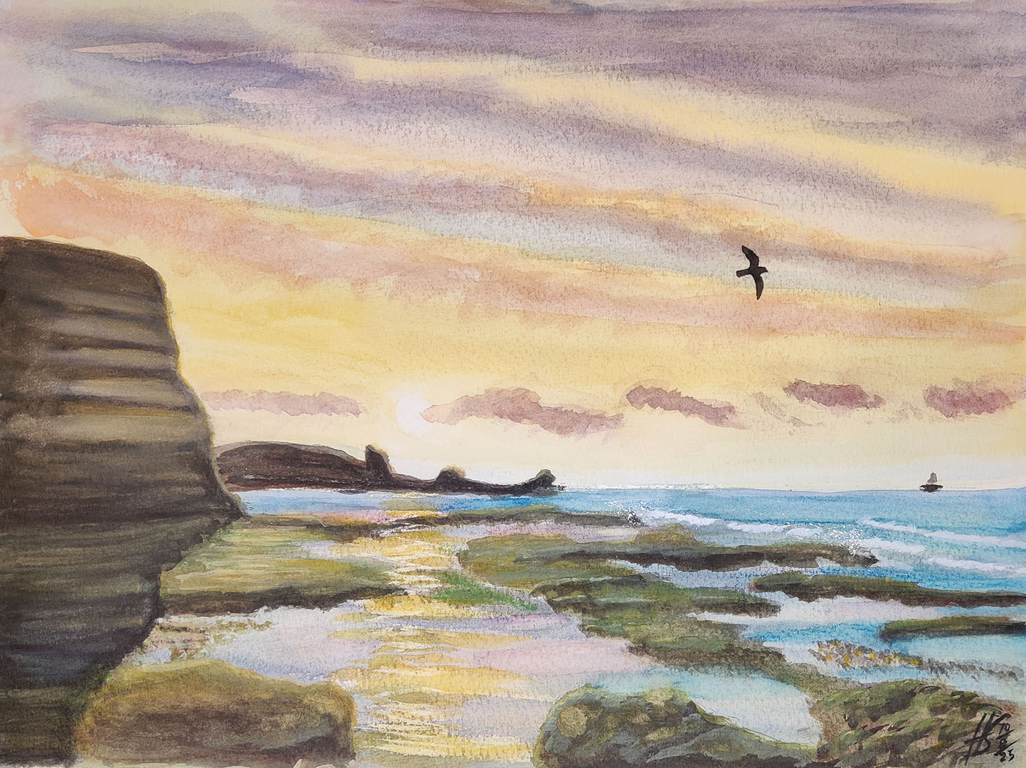 Sonnenaufgabe, Praia do Vau, Algarve